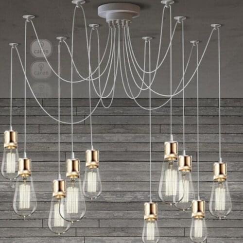 Retro chandelier E27 spider lamp pendant bulb holder Edison diy lighting lamps lanterns Buckingham wire exclude bulbs