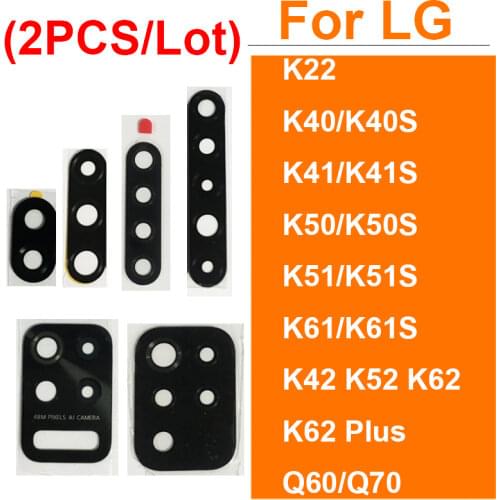 2pcs Rear Camera Glass Lens For LG K62 Plus K51 K61 K51s K41s K42 Back Camera Glass Lens Sticker Adhesive Replacement Parts