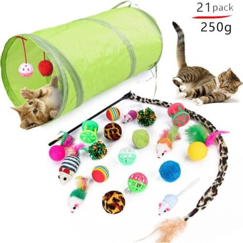 Pet Products Pet Cat Toy Set 21 Pieces Cat Channel Cat Teaser Plush Simulation Mouse Variety Cat Toy cat plush cat stuff