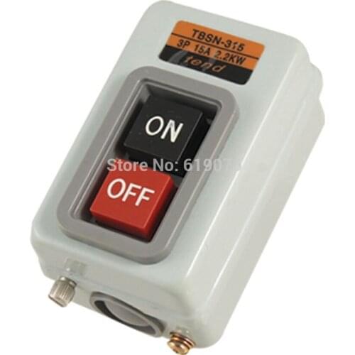 Three Phases Power Control Push Button Switch AC 380V 15A 2.2Kw