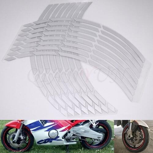 Universal 17" 18" 19" car motorcycle tire sticker reflective strip tape decal For YAMAHA YZF R1 R6 R6S YZFR25 YZF-R3 YZF R125 R5