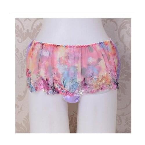 Ladies sexy lace edge pure silk flat leg pants and shorts with 100% silk underwear SU136