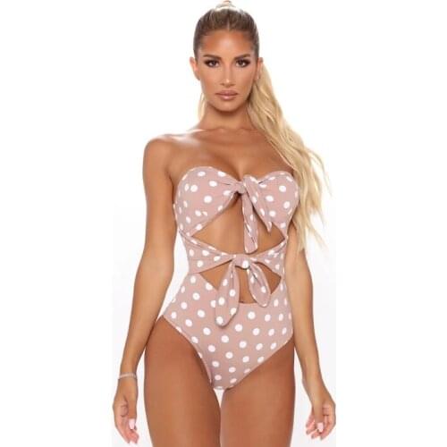 Female Swimsuit Polka Dot Print Sleeveless One-Piece Swimsuit Comfortable And Breathable Beautiful Fashion