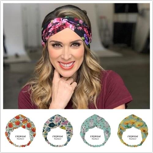 2021 Women Girls Flowers Bohemian Hair Bands Print Headbands Retro Turban Bandage Bandanas HairBands Hair Accessories Headwrap