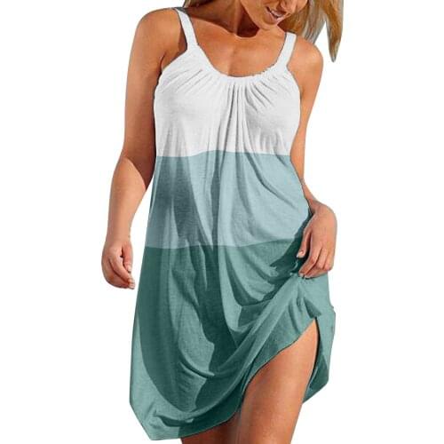 2021 Patchwork Summer Strapless Dress Women Fashion Casual V-Neck Sleeveless Sexy Backless Dresses Vintage Green Sundress