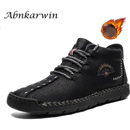 Winter Ankle Leather Boots Men Safety Work Shoes Mans Shoe Botas Hombre Snow Boots Botines Botte Homme Casual Outdoor Size 50