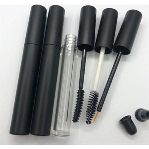 10Pcs Black Cape Plastic DIY Empty Mascara Containers with Eyelash Wand Brush Eyelash Cream Packaging Bottle Vials 3.5ml