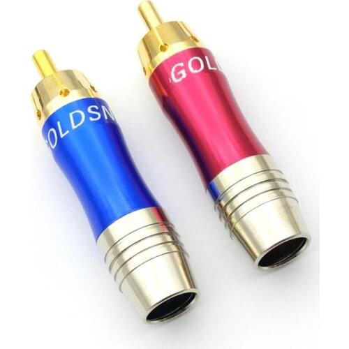 100pcs 24k Gold Plated RCA Plug soldering connector