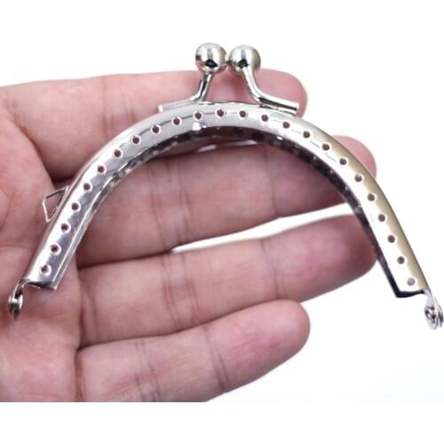 30PCS 8.5cm Smooth Silver Tone Arch Purse Frames Kiss Clasps Clutch Buckle Handbag Handle Luggage Bag Hardware Accessories