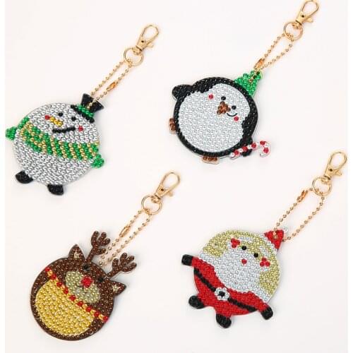 5D diamond painting cute animal DIY keychain diamond bag pendant jewelry mosaic home decoration pattern handmade new year