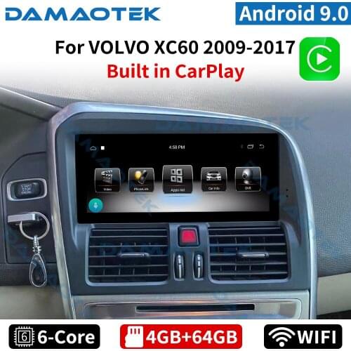 DamaoTek Android 10.0 8.8'' Car Radio Audio Player 4G 64GB For Volvo XC60 2009-2017 GPS Navigation Multimidia