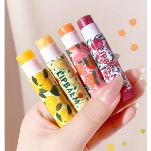 60Pcs/lot Moisture Lip Balm Long-lasting Fruits Flavor Honey Moisturizing Hyaluronic Lipsticks 4 Colors Nutritious Make Up