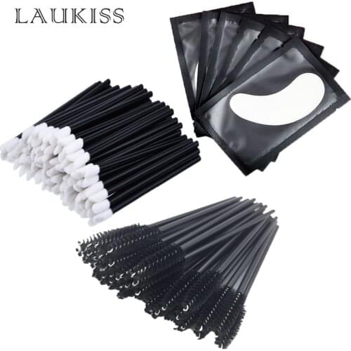 Fast ShippingEyelash Pads Patches For Eyelash Extension Disposable Eyebrow Brushes Lip Brush Lipstick Mascara Gloss Wands