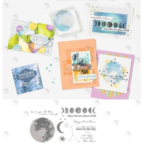 MOON IN THE SKY Background Greeting Card Decoration Metal Cutting Dies Embossing Stencil Scrapbooking 2021 Newest