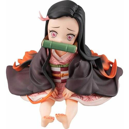 Ornament Anime Action Figure Nezuko Car Dashboard Doll Cute Toys Home Decor Gift Cartoon Funny Automotive Interior Car-Styling