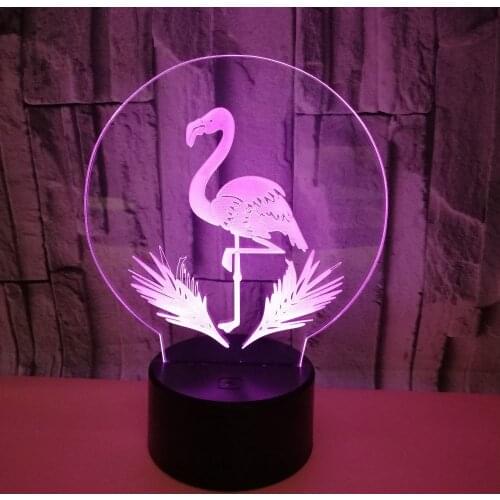 Flamingo 3D RGB LED Night Light 7 Color Change Sleeping Lamp Bluetooth Speaker Lighting Bedrdoom Decor Creative Gift for Kids