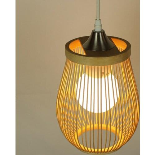 Southeast Asia Creative Chandelier Hsinkiang Bamboo Lamp Hotel Japanese Restaurant Tea House Hand-Woven Bamboo Lamp LED Lights