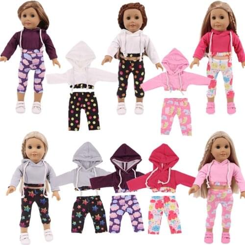 Doll Clothes Casual Sportswear Fit 18-Inch American Doll And 43cm Reborn Baby Doll, Our Generation, Christmas Gifts For Girl