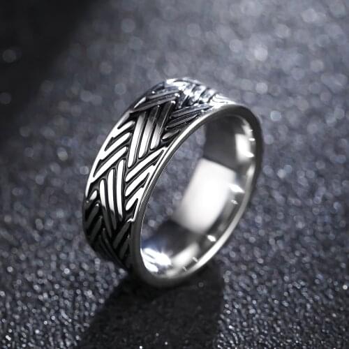 MANGOSKY Vintage 316L Stainless Steel Ring for Men And Women Never Fade Power Lucky Mantra Ring