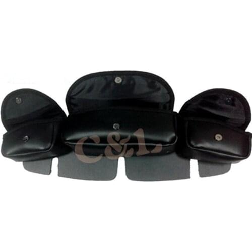 Motorcycle Windshield Bag Saddle Debris bag 3 Pouch Pocket Fairing For Harley Touring FLHT FLHTC FLHX 1996-2013