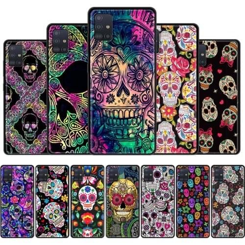 Soft Phone Case For Samsung Galaxy A51 A71 A21s A31 A41 M31 A11 A12 M51 A32 5G M30s A91 A42 Cover Funda Cool Flower Skull Art