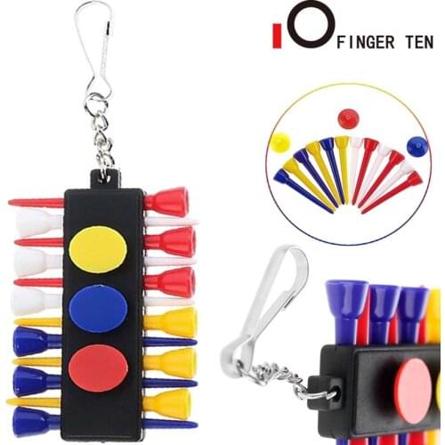 New Practice Tool Golf Tee Holder Clip Set Plastic/PU Leather with Tees and Ball Markers Golfing Accessories Drop Shipping