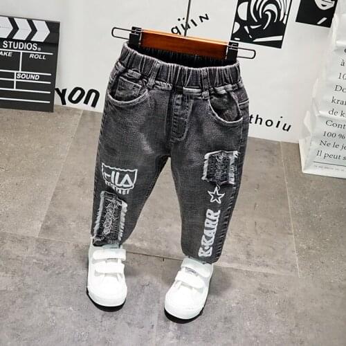 2020 Autumn Winter New Childrens Clothing Kids Jeans Baby Boys Fashion Casual Denim Pants Kids Letter Cowboy Pants Trousers