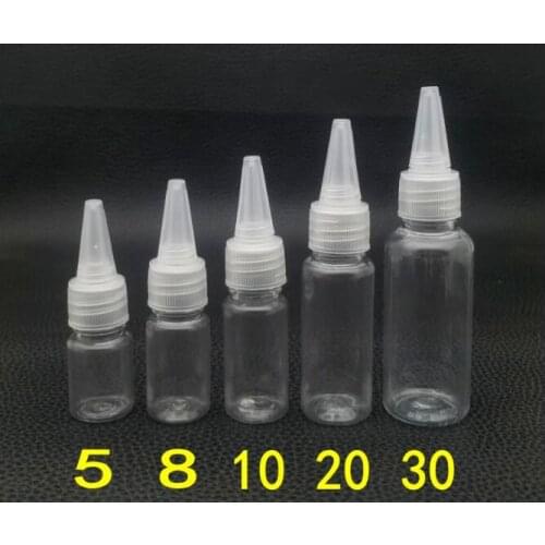 50pcs/lot PET Plastic Empty Dropper Liquid Eye Clear Water Refillable Bottle Long Tip Cap Tip bottle
