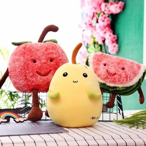 Plush Fruit Watermelon Plush Toy Fruit Watermelon Pillow Series Plush Simulation Cherry Cushion Home Furnishing Child Girl Gift