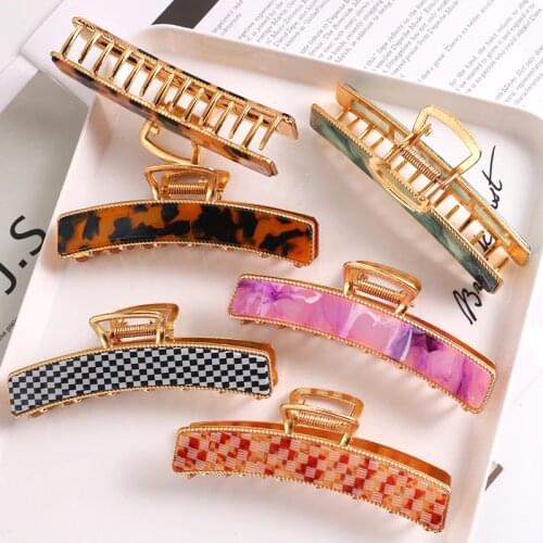 Popular Hair Accessories Womens Acetic Acid Leopard Simple Head Plate Hairclaw Horsetail Clips Accessories Beauty Styling