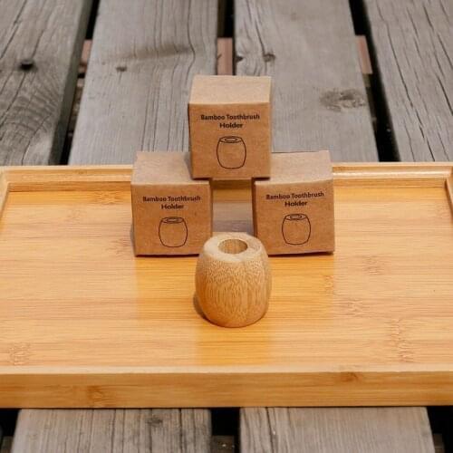 Natural Bamboo toothbrush Base Environmental wood Portable brush cleaning Oral Care wholesale tooth brush stand