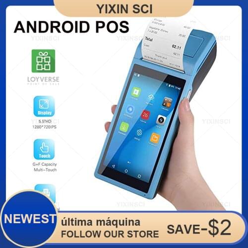 Handheld POS PDA Terminal Android 8.1 With 58mm Bluetooth Thermal Receipt Printer 3G WiFi Mobile Order POS Terminal Printer