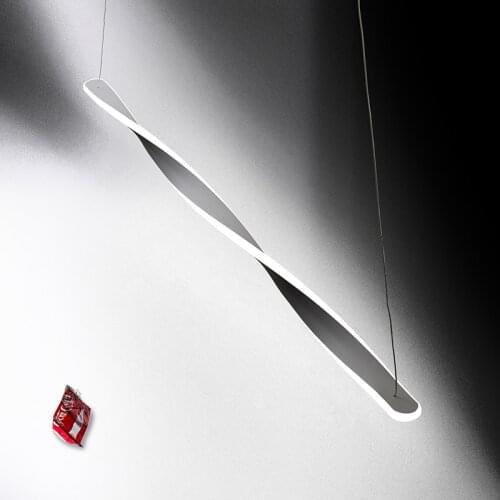 Postmodern Minimalist Line Led Pendant Lamp White Lustre Table Light for Living Dining Room Bedroom Study Home Decor Fixtures