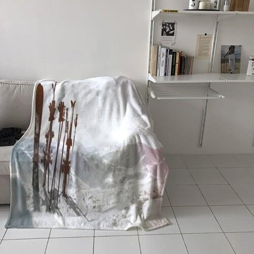 Bedroom Warm Blankets Skiing Snowboarding Winter Sofa Throw Blankets Childrens Baby Soft Blankets Airplane Portable Blanket
