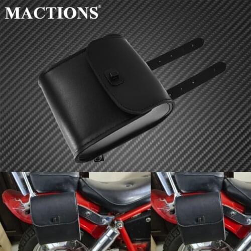 Universal Motorcycle Saddlebag Tool Bags Black Mini PU Leather Handlebar Sissy Bar Side Bag For Harley For Honda For Yamaha