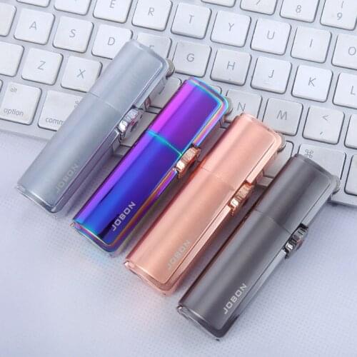 Gas Lighter Mens Creative Multi-function Belt Cigar Cutter Metal Three Flamethrower Lighter Mens Outdoor Tool