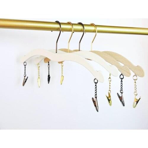 10 Pcs/lot 28cm Modern Wood-Look Plastic Coat Hanger Thick Heavy Duty Hangers with Clips Garments Underwear Bra