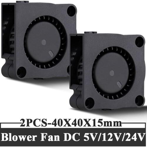 2pcs Gdstime 40mm 24V 12V 5V DC Brushless 40x40x15mm Radial Cooling Turbo Blower Fan for DIY 3D Printer Extruder Humidifier 4015