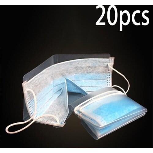 20pcs mask temporary storage folder portable storage mask storage folder waterproof PP material storage foldable