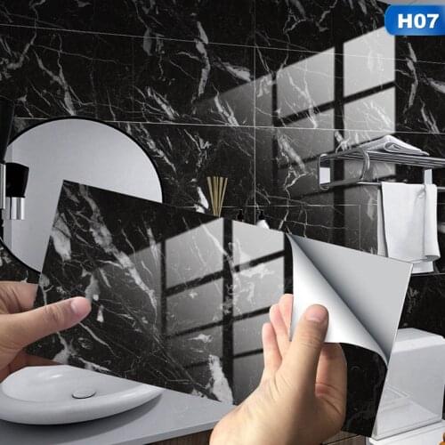 8 Pcs 3D Tile Brick Wall Sticker Self-adhesive Foam Panel Wallpaper Waterproof For Kitchen Bathroom Ground Wall House Decoration