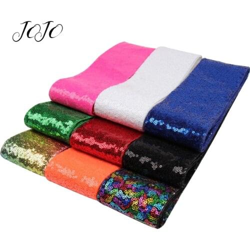 JOJO BOWS 75mm/3" 50y Wholesale Sequin Ribbons Free Fast Shipping DIY Hair Bows Apparel Sewing Material Home Textile Handicrafts