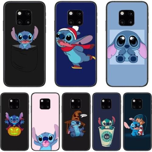 Stitch Phone Case For Huawei mate 30 10 20 40 Lite Smart Z Pro Black Etui 3D Coque Painting Hoesjes case