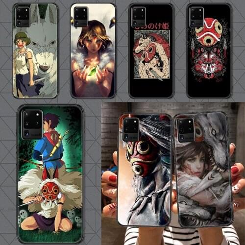 Anime Princess Mononoke Phone case For Samsung Galaxy Note 4 8 9 10 20 S8 S9 S10 S10E S20 Plus UITRA Ultra black soft Etui art