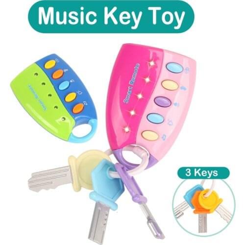 Baby Musical Flash Key Toy Colorful Smart Remote Car Voices Vocal Pretend Play Music Early Educational Toys For Children Gift