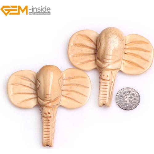 Gem-inside 2Pcs 3Pcs Big Large White Yellow Black Carved Bone Maitreya Buddha Beads For Jewelry Making Beads Halloween DIY Beads