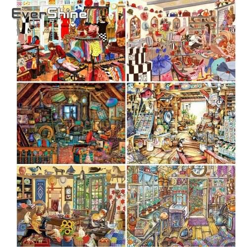 Evershine Diamond Painting Cartoon Diamond Embroidery Crystal Scenic Wall Decoration Diamond Mosaic Beaded Gift Home Decoration