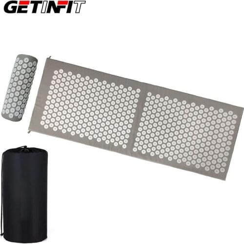 Getinfit Acupressure Massager Mat Massage Mat Acupuncture Pillow Set Yoga Mat Relax Muscles Needle Relieve Neck and Back