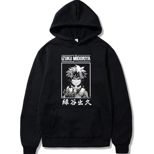 Midoriya Izuku Printing Hoodies Anime My Hero Academia Sweatshirt Hoodies Streetwear Men Oversized Warm Daily Casual Hoodies