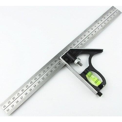 DIY Precise Stainless Steel Measuring Tools Aluminium Combination Mobile Square Workshop Hardware Angle Spirit Level 12"(300mm)