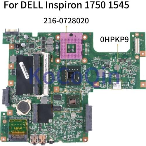 KoCoQin Laptop motherboard For DELL Inspiron 1750 1545 Mainboard CN-0HPKP9 0HPKP9 09206-1 216-0728020 PM45